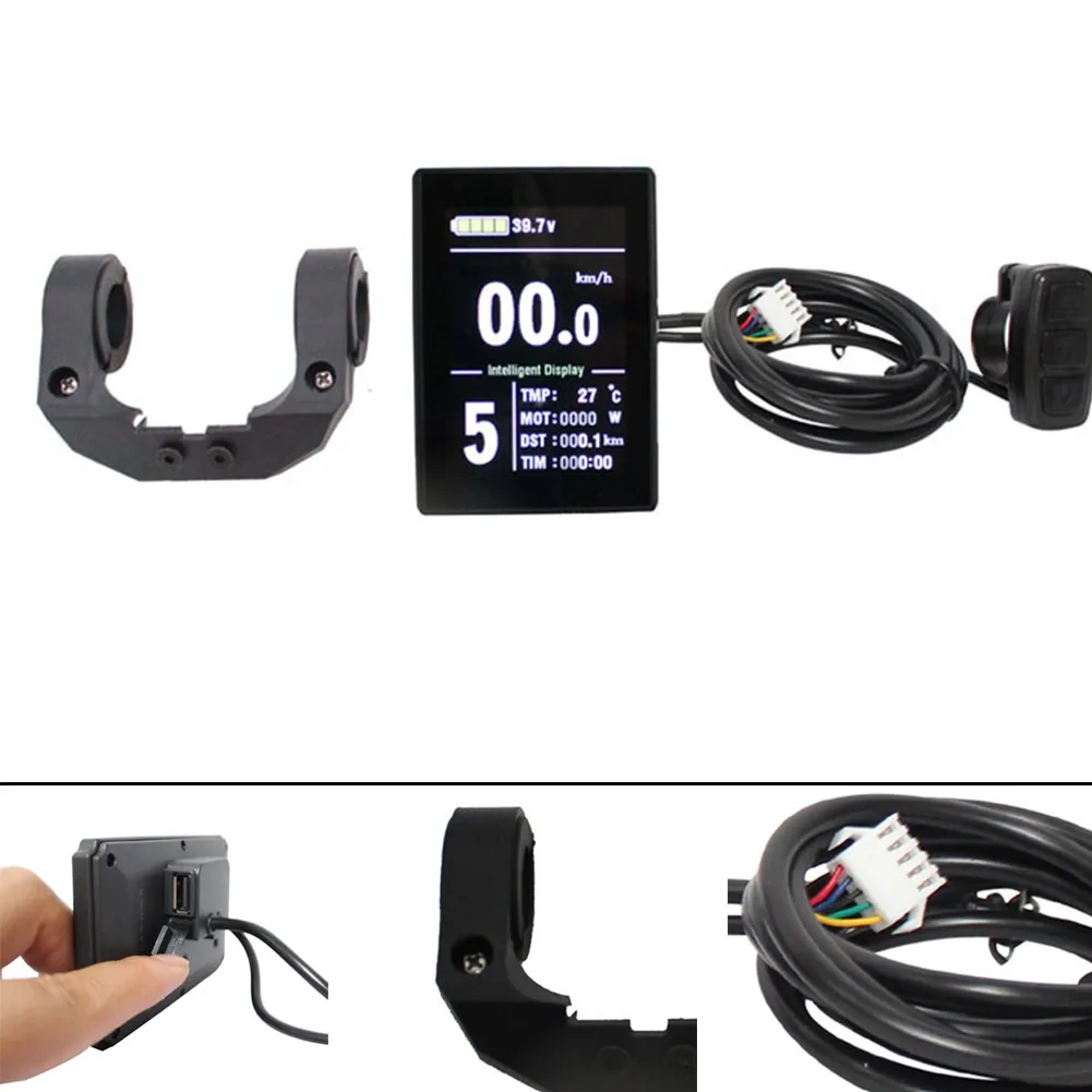 24V 36V 48V KT-LCD8SU Intelligent Colorful Display Meter + Switch Controller + Bracket With 5V USB 5Pin For E-Bike Accessory
24V 36V 48V KT-LCD8SU Intelligent Colorful Display Meter + Switch Controller + Bracket With 5V USB 5Pin For E-Bike Accessory