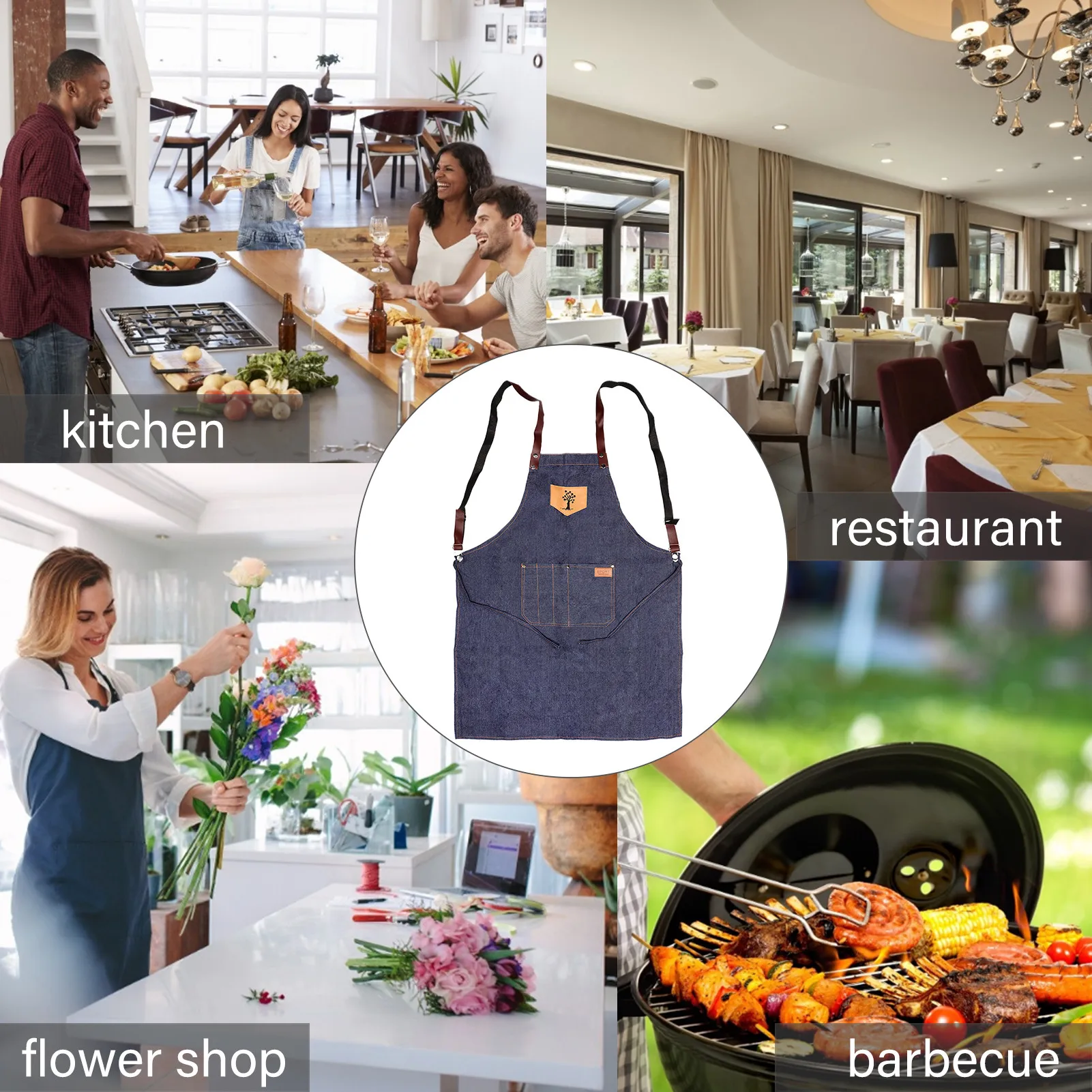 Adjustable Salon HairCutting Hairdresser Barber Denim Apron Cooking Cloth Adult Aprons With Pockets For Barber Hair Styling Tool
Adjustable Salon HairCutting Hairdresser Barber Denim Apron Cooking Cloth Adult Aprons With Pockets For Barber Hair Styling Tool