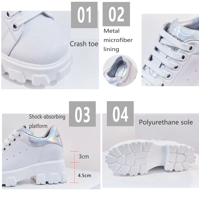 Women Chunky Sneakers Spring Summer Platform Heighten Shoes Classic White Casual Sneakers Old Dad Female Fashion Sneakers 2020
Women Chunky Sneakers Spring Summer Platform Heighten Shoes Classic White Casual Sneakers Old Dad Female Fashion Sneakers 2020