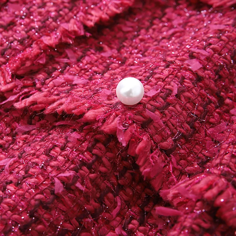 Luxury Red Wine Blazer Suits for Women Fashion Hepburn Tweed Pearl Button Tassel Long Blazer Coat
Luxury Red Wine Blazer Suits for Women Fashion Hepburn Tweed Pearl Button Tassel Long Blazer Coat