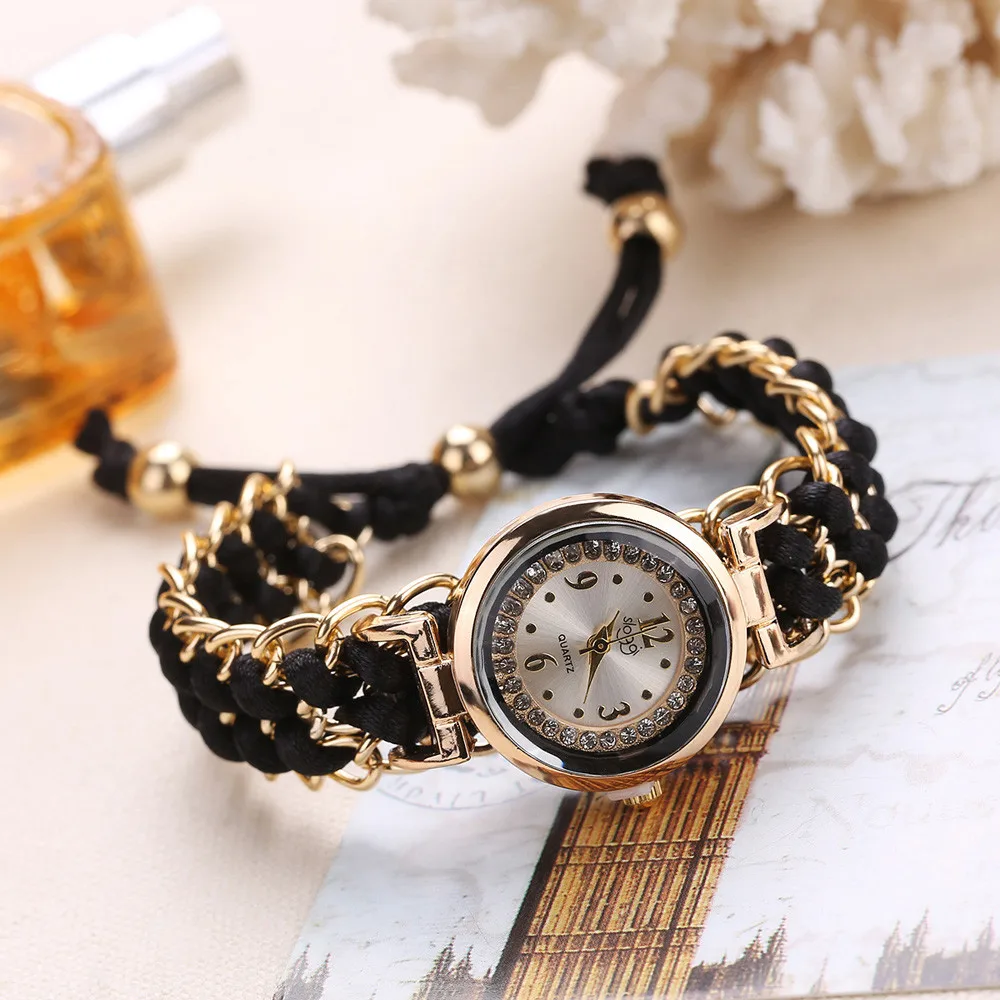 

Women Knitting Rope Chain Winding Analog Quartz Movement Wrist Watch Women Watches Fashion Ladies Quartz Watch Relogio Feminino