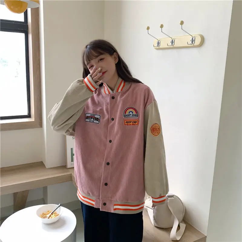 Corduroy Baseball Uniform Female 2021Autumn and Winter New Harajuku Wild Loose Ins Tide Students Japanese Thick Coat Cotton Coat
Corduroy Baseball Uniform Female 2021Autumn and Winter New Harajuku Wild Loose Ins Tide Students Japanese Thick Coat Cotton Coat