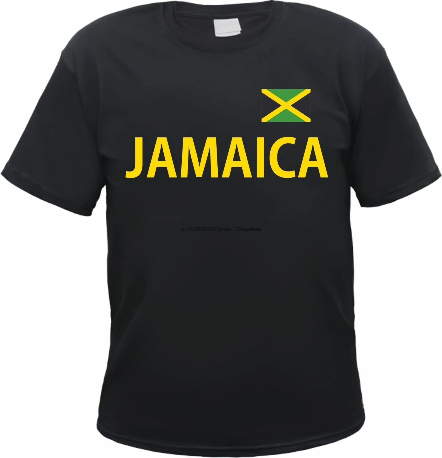 Футболка с текстовым принтом и флагом Jamaica черная рубашка Jawbr maica Rasta Reggae|Мужские