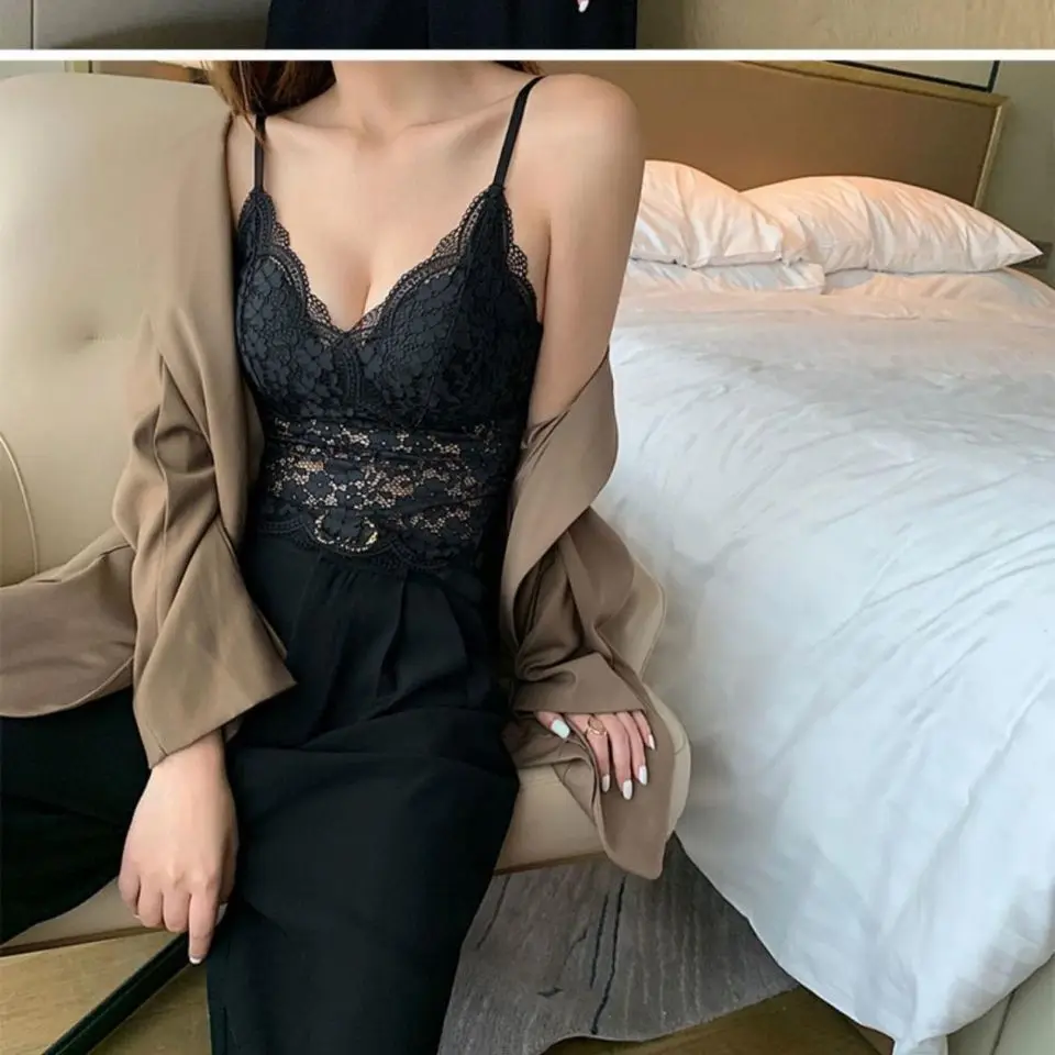 Long Lace Wrapped And Back Lingerie Gathered Upper Support No Steel Ring Sling Vest Bra Women's Underwear Corset Knit Tank Top
Long Lace Wrapped And Back Lingerie Gathered Upper Support No Steel Ring Sling Vest Bra Women's Underwear Corset Knit Tank Top