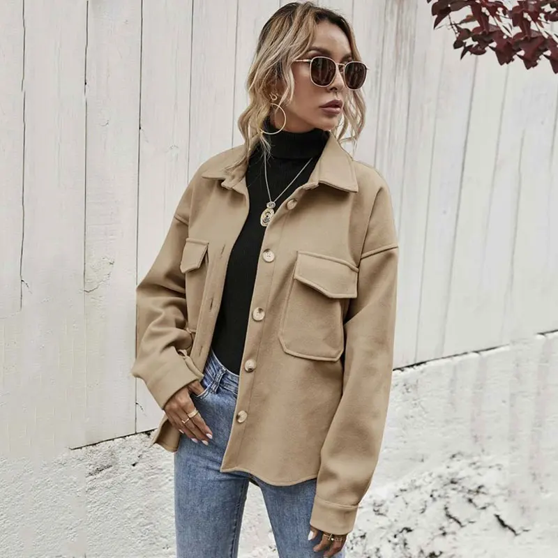 Autumn Wool Blend Coat Women Woolen Jacket Female Winter Coat Women Loose Wool Coats For Women 2021
Autumn Wool Blend Coat Women Woolen Jacket Female Winter Coat Women Loose Wool Coats For Women 2021