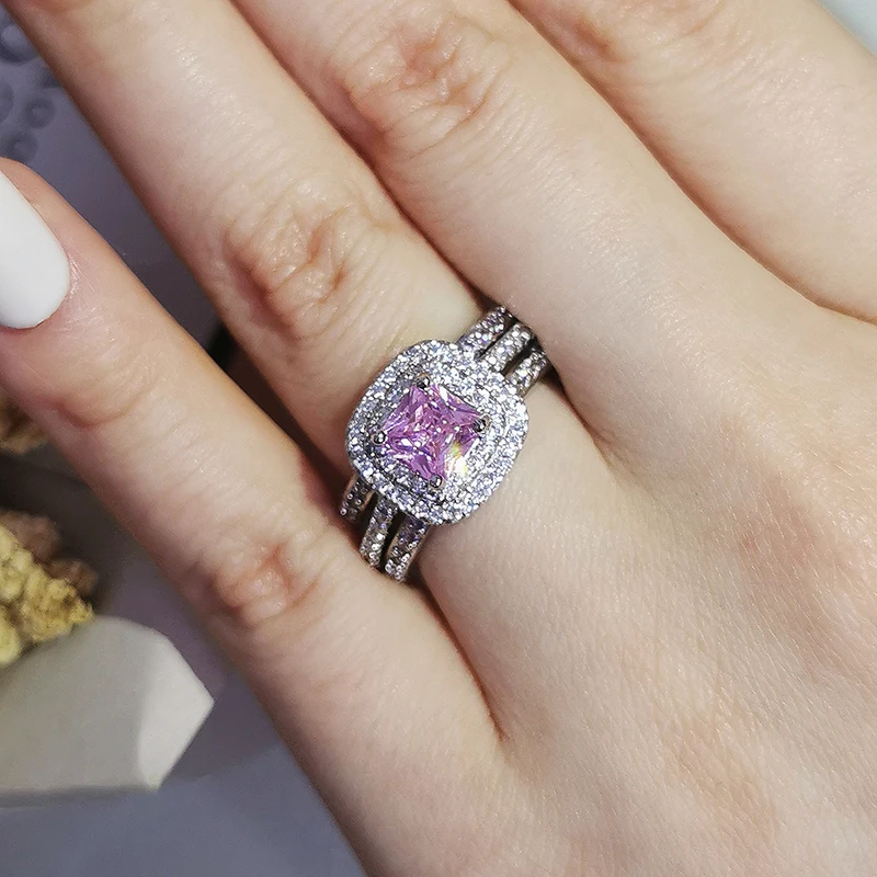 2022 New silver color bride Cushion Cut Finger Ring Sets For Women Jewelry Pure Wedding Engagement Rings Personalized R6971
2022 New silver color bride Cushion Cut Finger Ring Sets For Women Jewelry Pure Wedding Engagement Rings Personalized R6971