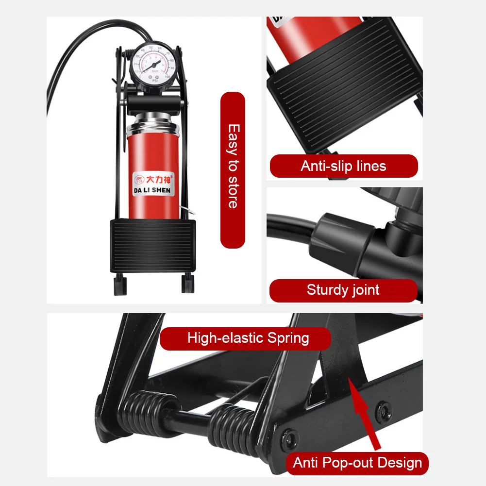 Single/Double Cylinder Bike Foot Pump Foldable Bicycle Tire Pump with Foot Pedal, Accurate Pressure Gauge Ball Pump
Single/Double Cylinder Bike Foot Pump Foldable Bicycle Tire Pump with Foot Pedal, Accurate Pressure Gauge Ball Pump