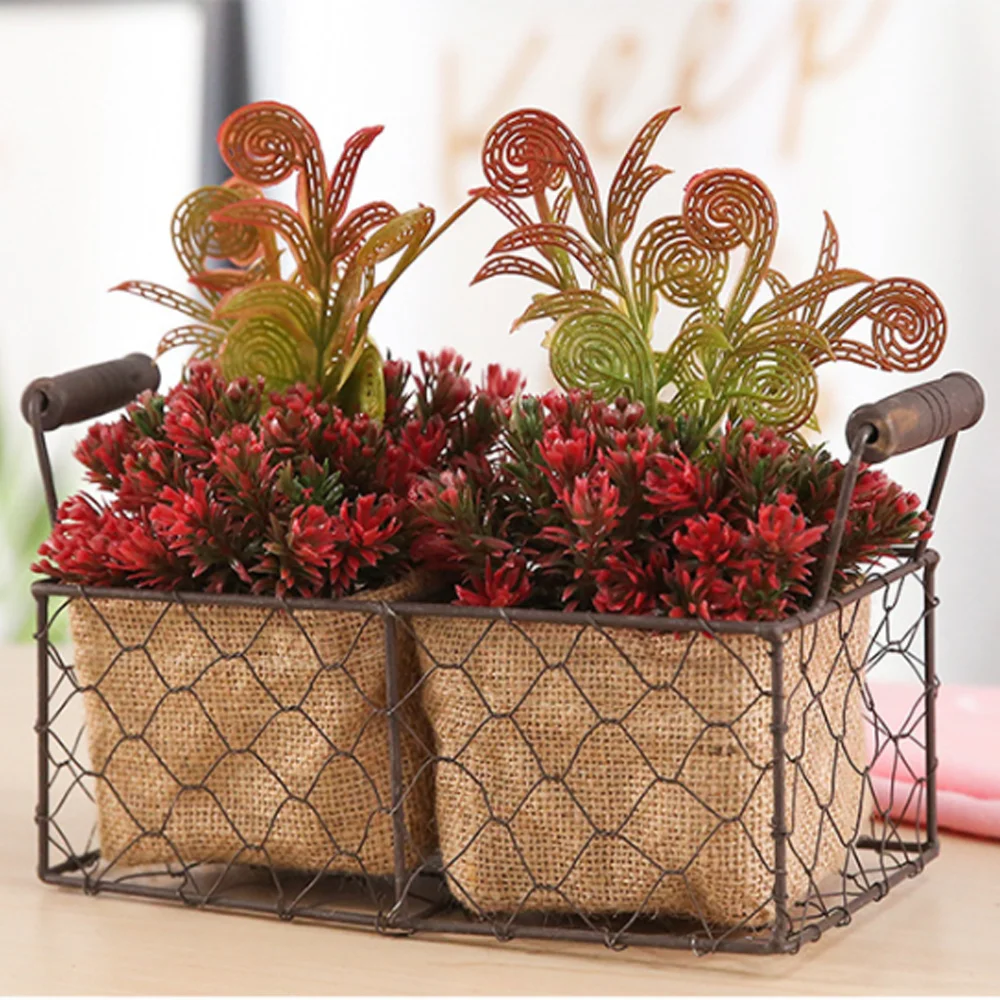 Portable Retro iron art Flower storage basket wrought iron linen fabric Stand for flower pot with waterproof inner Home decor
Portable Retro iron art Flower storage basket wrought iron linen fabric Stand for flower pot with waterproof inner Home decor