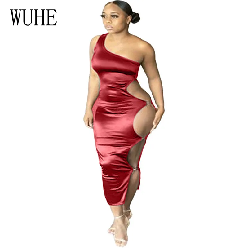 WUHE Sexy Hollow Out One Shoulder Nightclub Party Dresses Sleeveless Strapless Package Hip Women Bodycon Cut Out Big Hole Dress
WUHE Sexy Hollow Out One Shoulder Nightclub Party Dresses Sleeveless Strapless Package Hip Women Bodycon Cut Out Big Hole Dress