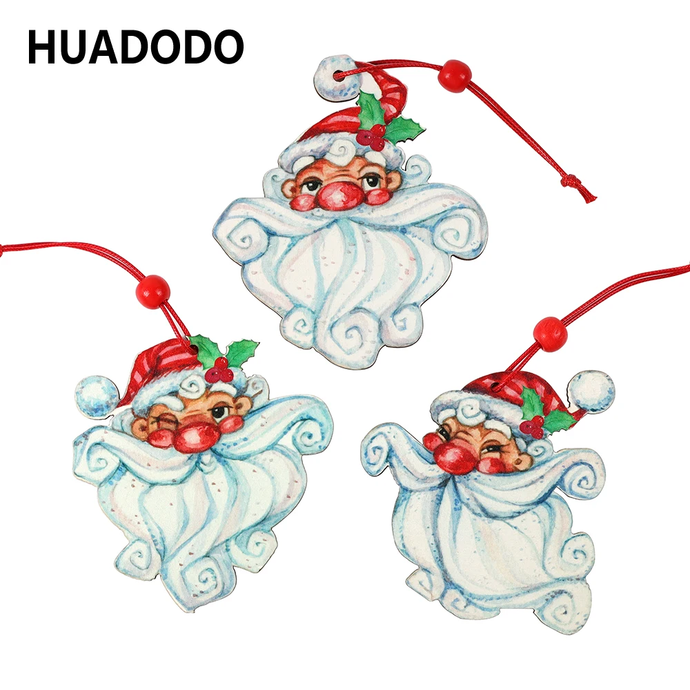 HUADODO 3 шт. Деревянный Санта Клаус деревенские рождественские украшения для