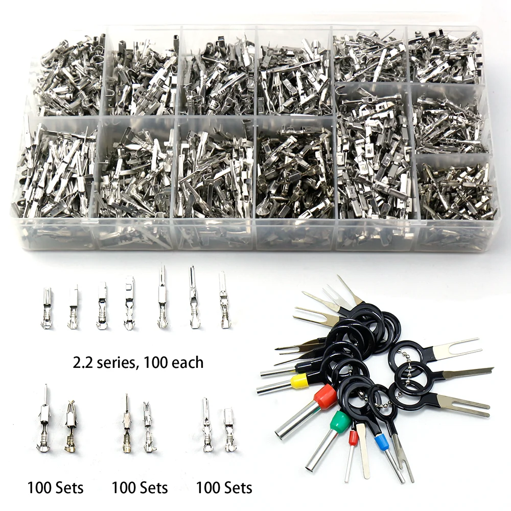 1.5/1.8/2.2/3.5mm Terminals Male Female Crimp Pins 1318pcs Automotive Connector Car Electrical Wire Removal Non-Insulated Plug
1.5/1.8/2.2/3.5mm Terminals Male Female Crimp Pins 1318pcs Automotive Connector Car Electrical Wire Removal Non-Insulated Plug
