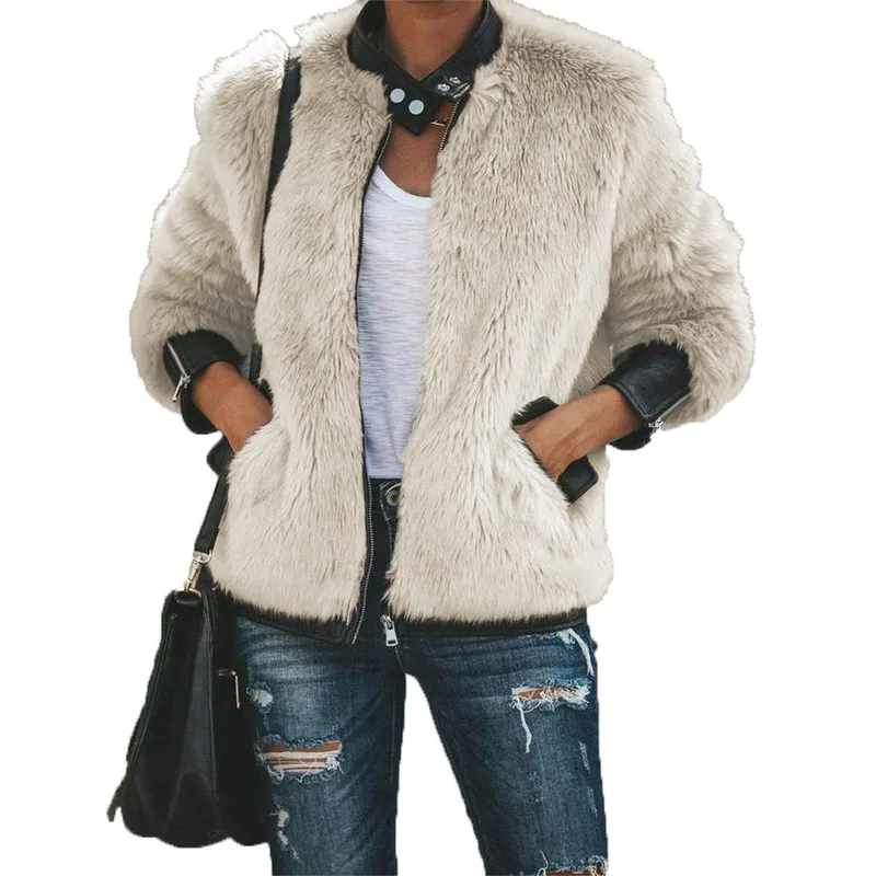 Faux Fur Winter O-Neck Zipper Slim Fur Jacket Woman Parkas Winter Coat Women Fur Coat Abrigos Mujer Invierno Furry Womens Coat
Faux Fur Winter O-Neck Zipper Slim Fur Jacket Woman Parkas Winter Coat Women Fur Coat Abrigos Mujer Invierno Furry Womens Coat