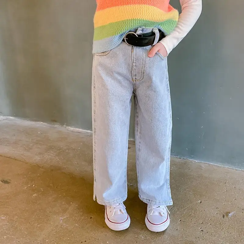 New 2021 Spring Autumn Wide Leg Jeans For Girls Solid Color Jeans Kids Girl Casual Denim Pants Children's Jeans Clothes D615
New 2021 Spring Autumn Wide Leg Jeans For Girls Solid Color Jeans Kids Girl Casual Denim Pants Children's Jeans Clothes D615