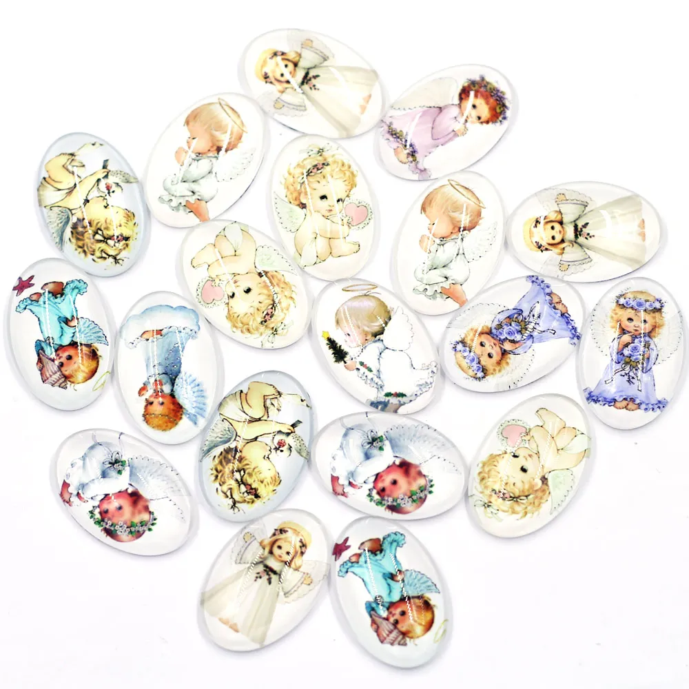 10Pcs Cabochons Cameo Flat Back Photo Base Glass Oval Square Cat Eyes Deer Elephant Flower For Jewelry Making DIY Findings | Украшения и