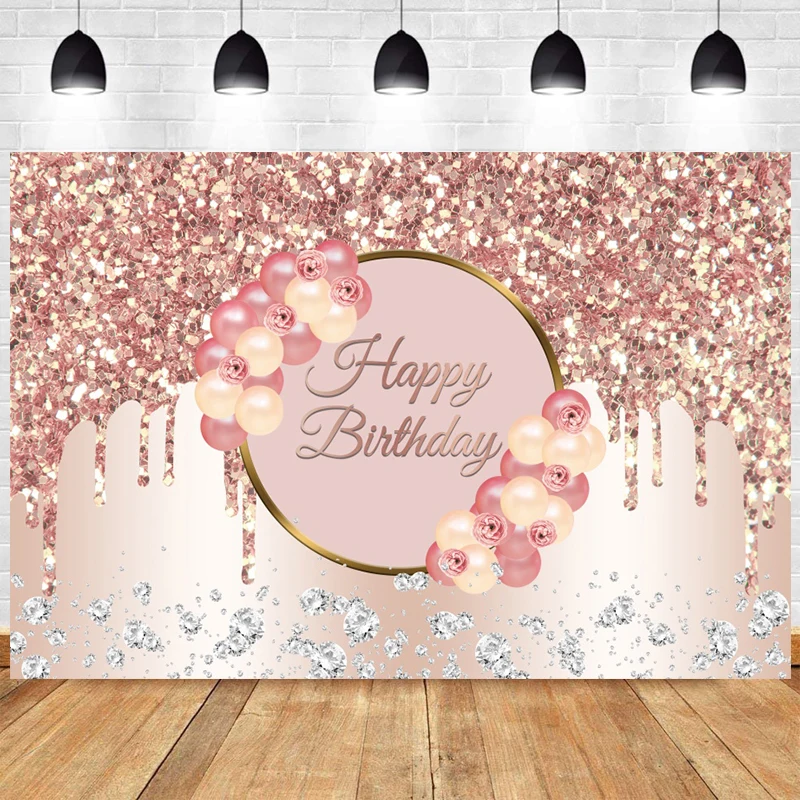Rose Gold Happy Birthday Backdrop Party Girls Flower Queen Sweet Princess Women Men Photography Background Boys Banner
Rose Gold Happy Birthday Backdrop Party Girls Flower Queen Sweet Princess Women Men Photography Background Boys Banner