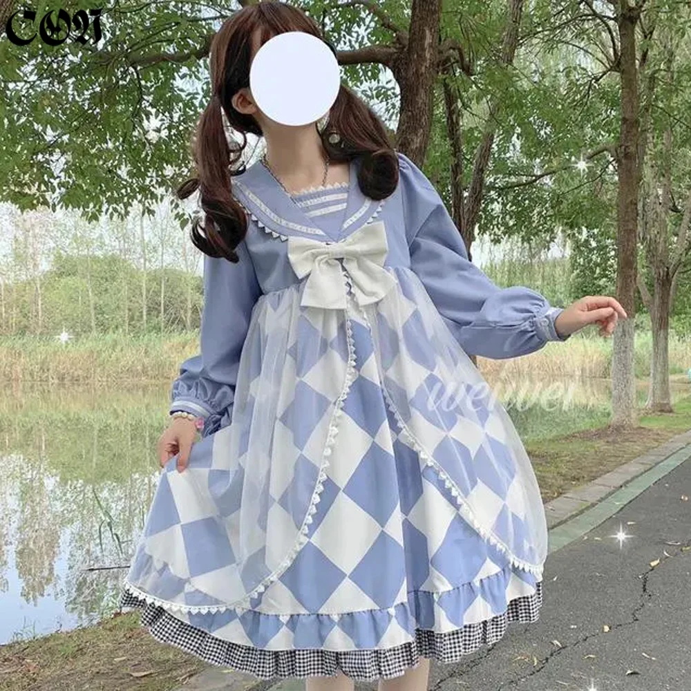 CON Original Design Dessert Party Lolita Dress Long Sleeve OP Female Autumn Spring Navy Collar Bow Dress
CON Original Design Dessert Party Lolita Dress Long Sleeve OP Female Autumn Spring Navy Collar Bow Dress