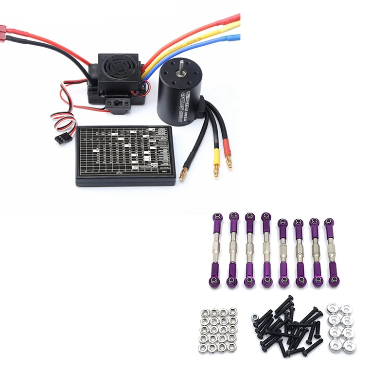 2 Set RC Car Part: 1 Set 3650 4300KV Brushless Motor and 60A ESC Programmer Card & 1 Set Pull Rod Steering Link Set
2 Set RC Car Part: 1 Set 3650 4300KV Brushless Motor and 60A ESC Programmer Card & 1 Set Pull Rod Steering Link Set