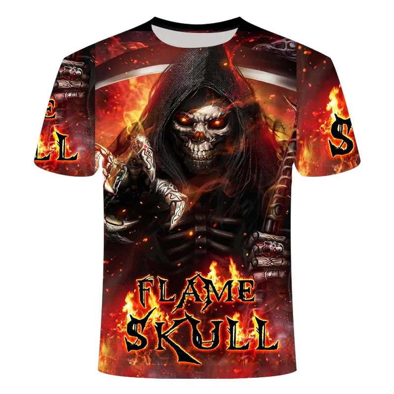 Men's skull T-shirt fashion summer short-sleeved ghost knight cool T-shirt 3D skull print top skull T-shirt male
Men's skull T-shirt fashion summer short-sleeved ghost knight cool T-shirt 3D skull print top skull T-shirt male