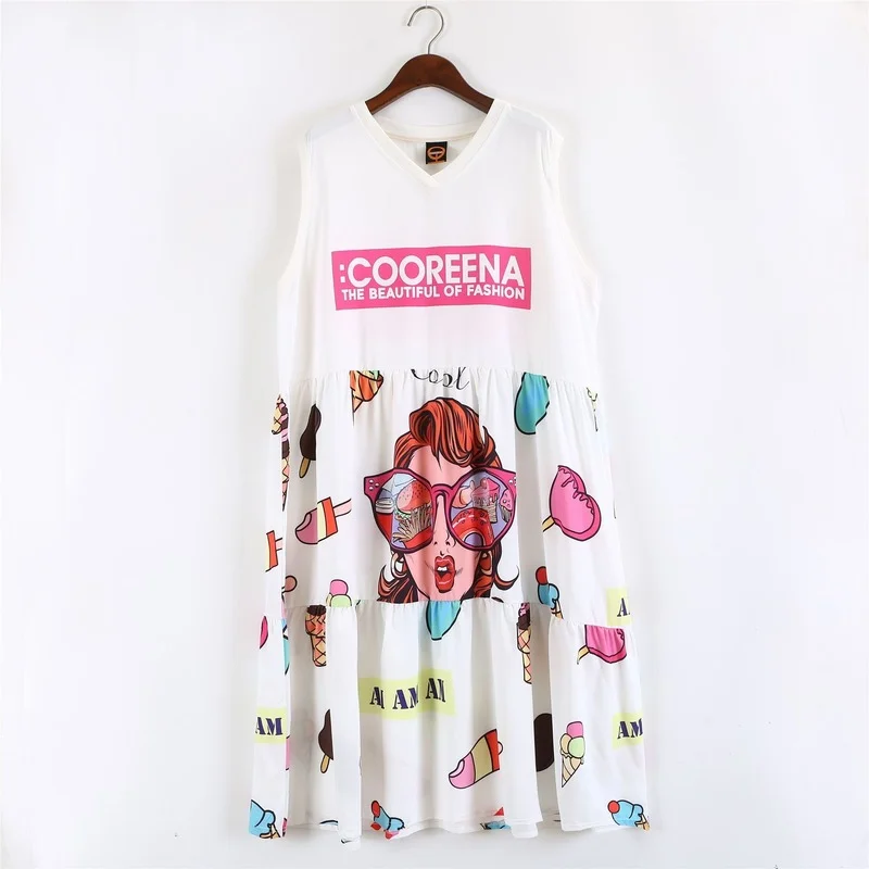 Cute Cartoon Sleeveless Straight Loose Tutu Skirt Dress Women Summer Plus Size Fashion Sexy Hip Hop Punk Street Wear Midi Dress
Cute Cartoon Sleeveless Straight Loose Tutu Skirt Dress Women Summer Plus Size Fashion Sexy Hip Hop Punk Street Wear Midi Dress
