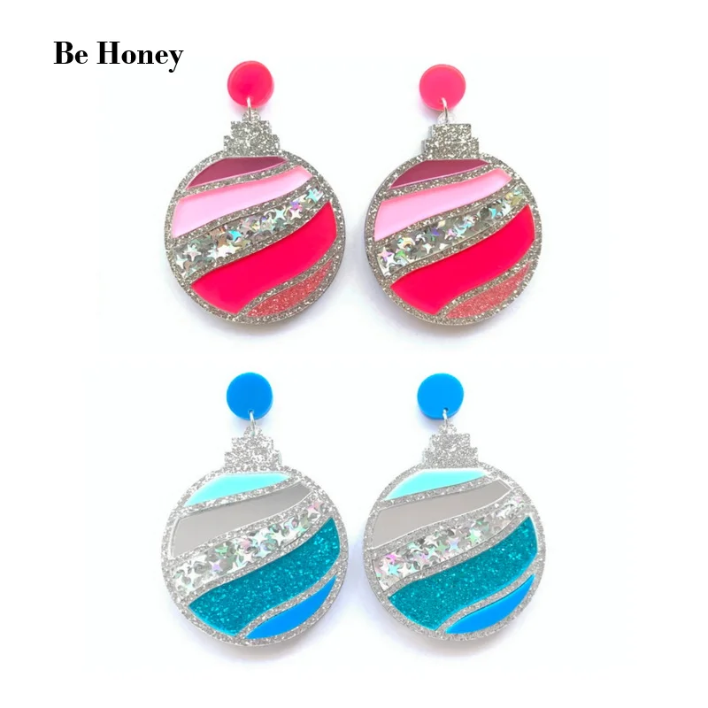 Christmas Party Decoration Pink And Blue Glitter Xmas Ball Pendant Acrylic Drop Earrings For Women Cute Festival Fashion Jewelry
Christmas Party Decoration Pink And Blue Glitter Xmas Ball Pendant Acrylic Drop Earrings For Women Cute Festival Fashion Jewelry
