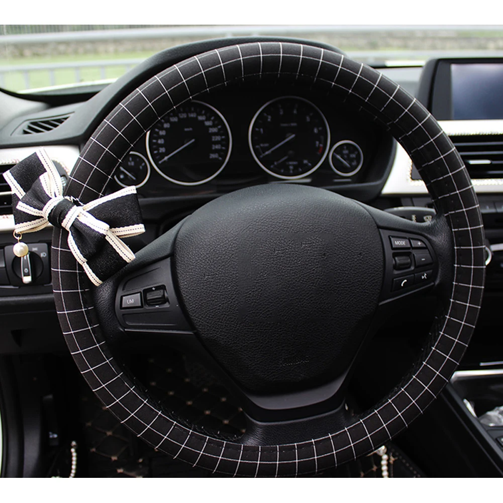 Summer Car Steering Wheel Cover Simple Black and White Grid Fashion Cover for four Seasons Universal 38cm
Summer Car Steering Wheel Cover Simple Black and White Grid Fashion Cover for four Seasons Universal 38cm