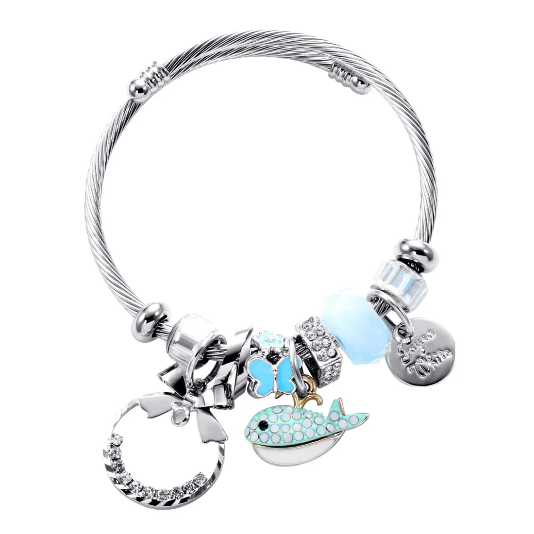 Fashion Crystal Bee Charm Bangle Bracelet Women Accessories Enamel Flower Bead Stainless Steel Jewelry Cuff Bracelets
Fashion Crystal Bee Charm Bangle Bracelet Women Accessories Enamel Flower Bead Stainless Steel Jewelry Cuff Bracelets