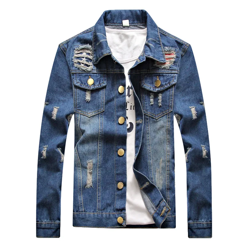 2020 men's spring new leisure hole denim jacket lapel teenagers more holes denim jacket
2020 men's spring new leisure hole denim jacket lapel teenagers more holes denim jacket