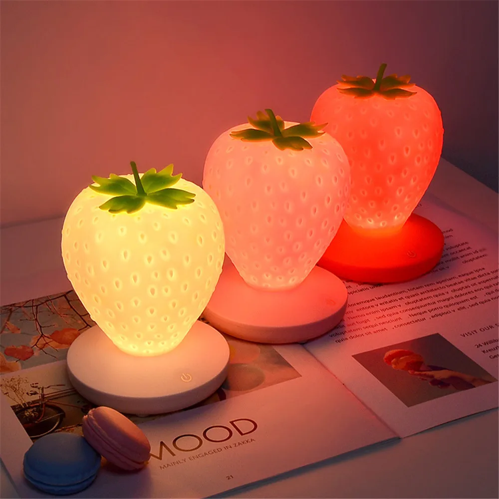 Creative Home Bedside Lamp Silicone Led Eye Protection Strawberry Night Light Dimmable Touch Led Decoration Atmosphere Lamp
Creative Home Bedside Lamp Silicone Led Eye Protection Strawberry Night Light Dimmable Touch Led Decoration Atmosphere Lamp