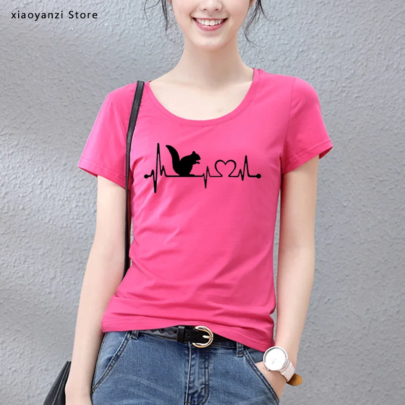 2021 new design High-quality printed Squirrel Heartbeat women t-shirt tops summer Fashion Casual T Shirt
2021 new design High-quality printed Squirrel Heartbeat women t-shirt tops summer Fashion Casual T Shirt