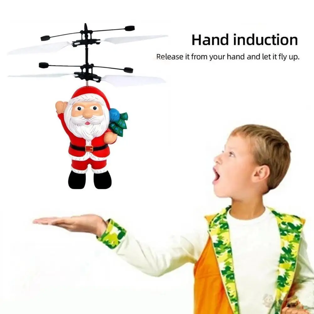 

Electronic Funny Plastic Electric Remote Controller Santa Claus Flying Vehicle Suspension Induction Aircraft For Christmas Toys