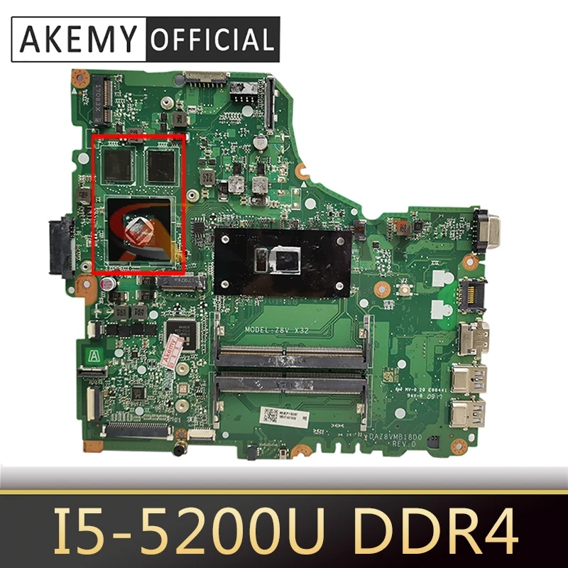 

DAZ8VMB18D0 для ACER E5-475G ноутбук материнская плата Процессор I5-5200U DDR4 100% trabalho de тест материнская плата