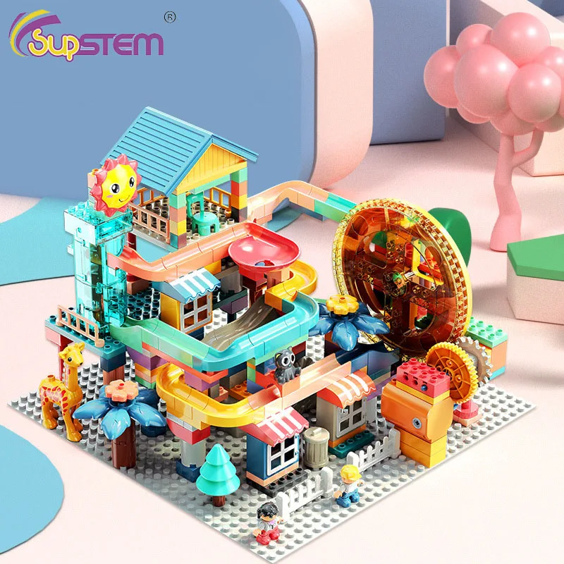 322PCS Marble Race Run Big Block Electric Building Blocks Turntable Slide Block DIY Educationa Big Bricks Toys For Children Gift
322PCS Marble Race Run Big Block Electric Building Blocks Turntable Slide Block DIY Educationa Big Bricks Toys For Children Gift