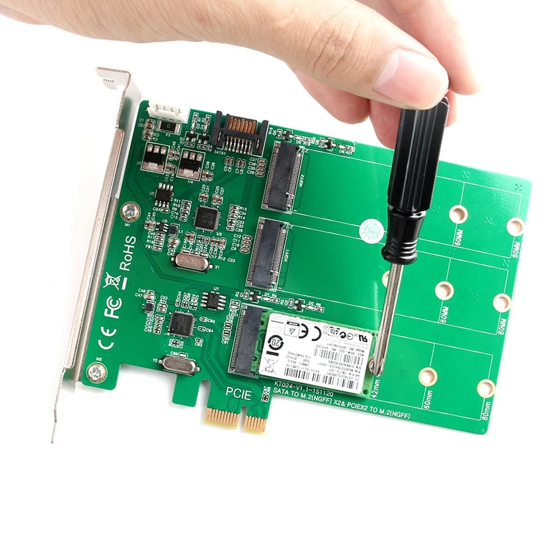 MAIWO KT024 Adapter Card SATA to NGFFx3 PCIE TO M.2(NGFF) SSD Adapter Card Equipped with 120mm Metal Baffle
MAIWO KT024 Adapter Card SATA to NGFFx3 PCIE TO M.2(NGFF) SSD Adapter Card Equipped with 120mm Metal Baffle
