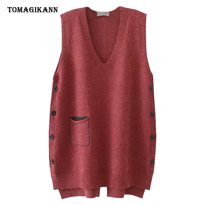 4XL V Neck Women Knitted Vests Solid Side Buttons Pocket Loose Sweater Waistcoat Autumn Casual Plus Size Pullovers Tops
4XL V Neck Women Knitted Vests Solid Side Buttons Pocket Loose Sweater Waistcoat Autumn Casual Plus Size Pullovers Tops