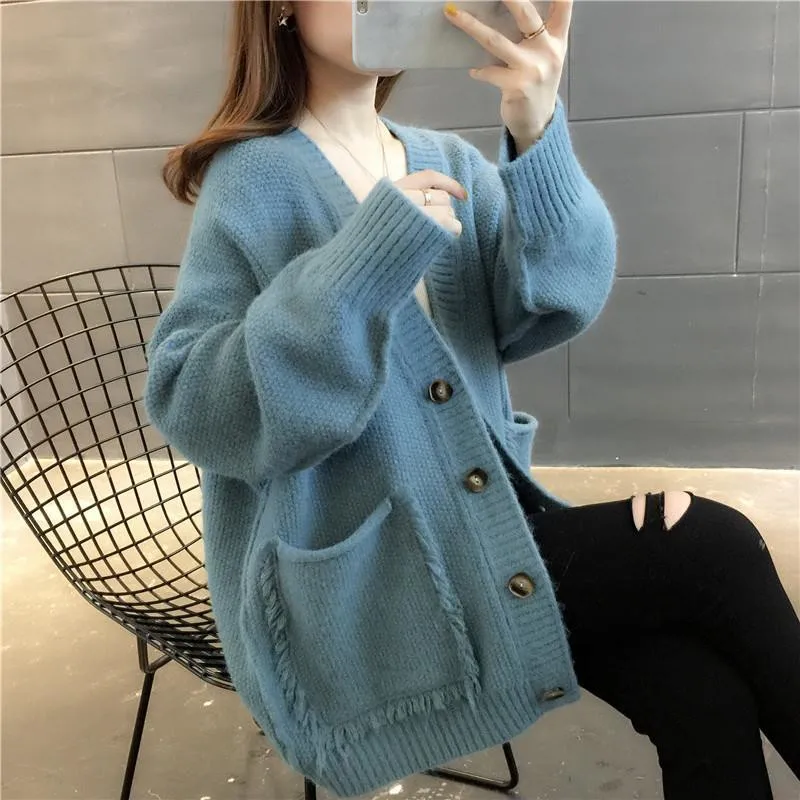 Winter Clothes Women 2021 Knit Cardigan Thicken Sweater Women's Loose Beautiful Outerwear Cвитер Oверсайз Blusa De Frio Feminina
Winter Clothes Women 2021 Knit Cardigan Thicken Sweater Women's Loose Beautiful Outerwear Cвитер Oверсайз Blusa De Frio Feminina