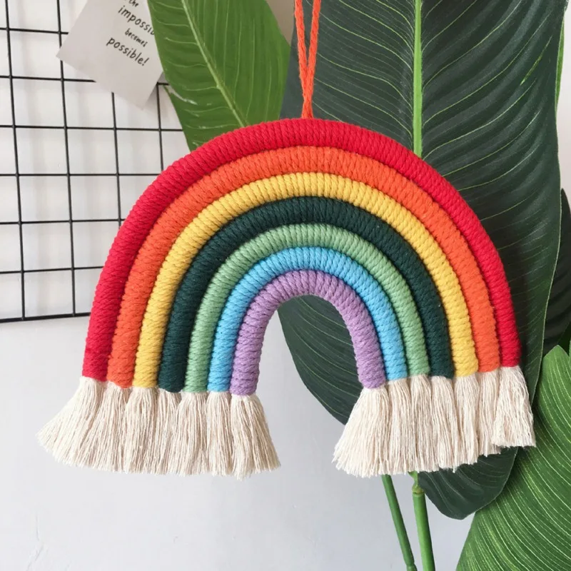Hand-Woven Rainbow Ornaments Wall Hanging Art Home Decoration For Kids Room Decoration Wall Hanging Ornament for Photography
Hand-Woven Rainbow Ornaments Wall Hanging Art Home Decoration For Kids Room Decoration Wall Hanging Ornament for Photography