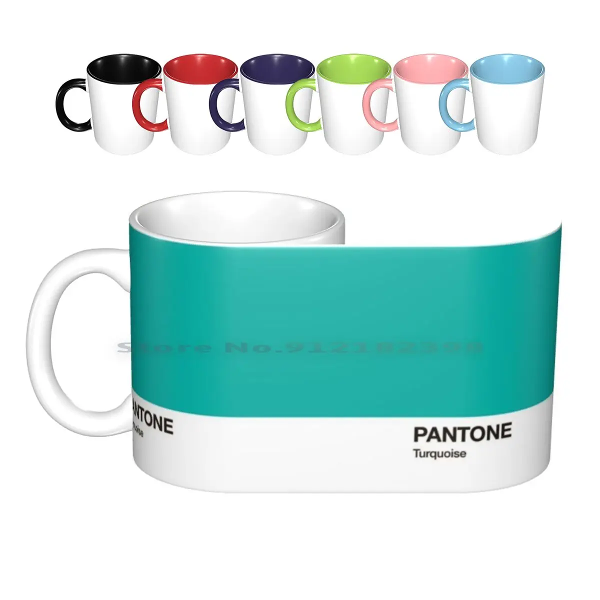 

Цвета Пантон бирюзовый. Цвет 2010 года. Керамические кружки, кофейные чашки, Кружка для молока и чая, бирюзовый графический дизайн Пантон