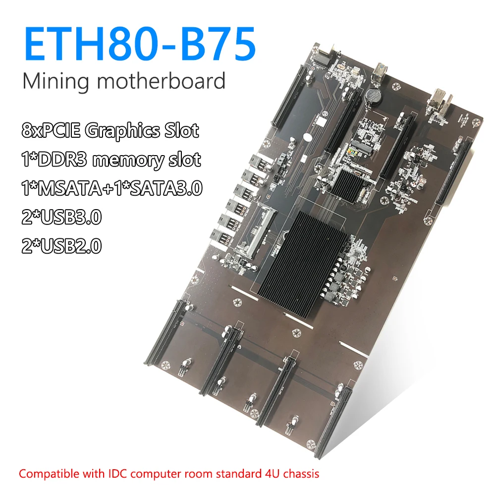 ETH80-B75 80 мм 8, видеокарта для настольного компьютера, материнская плата для майнинга 8x PCI Express 16X LGA1155 DDR3, материнская плата для майнинга BTC
ETH80-B75 80 мм 8, видеокарта для настольного компьютера, материнская плата для майнинга 8x PCI Express 16X LGA1155 DDR3, материнская плата для майнинга BTC