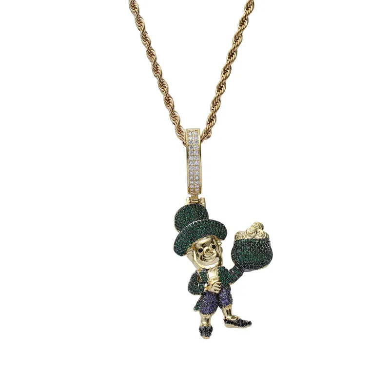 Iced Out Full Zircon Circus Clown Pendant Necklace Fashion Crystal Cartoon Cap Droll Hip Hop Jewelry For Men
Iced Out Full Zircon Circus Clown Pendant Necklace Fashion Crystal Cartoon Cap Droll Hip Hop Jewelry For Men
