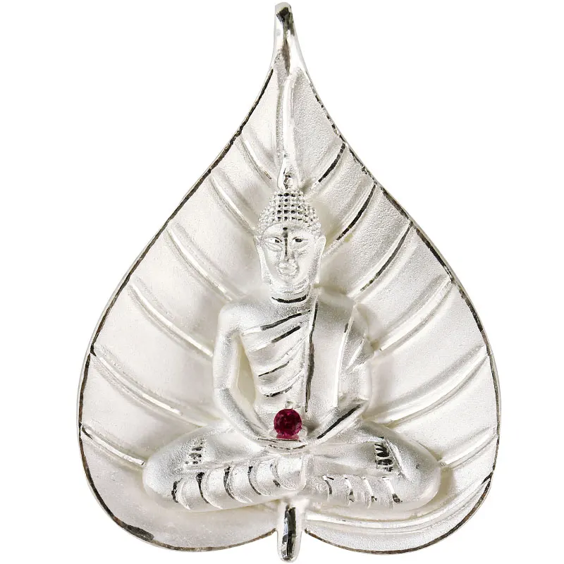 999 Sterling Silver One Leaf and Bodhi Ethnic Style Jewelry Handmade Gemstone Shakyamuni Amulet Pendant
999 Sterling Silver One Leaf and Bodhi Ethnic Style Jewelry Handmade Gemstone Shakyamuni Amulet Pendant