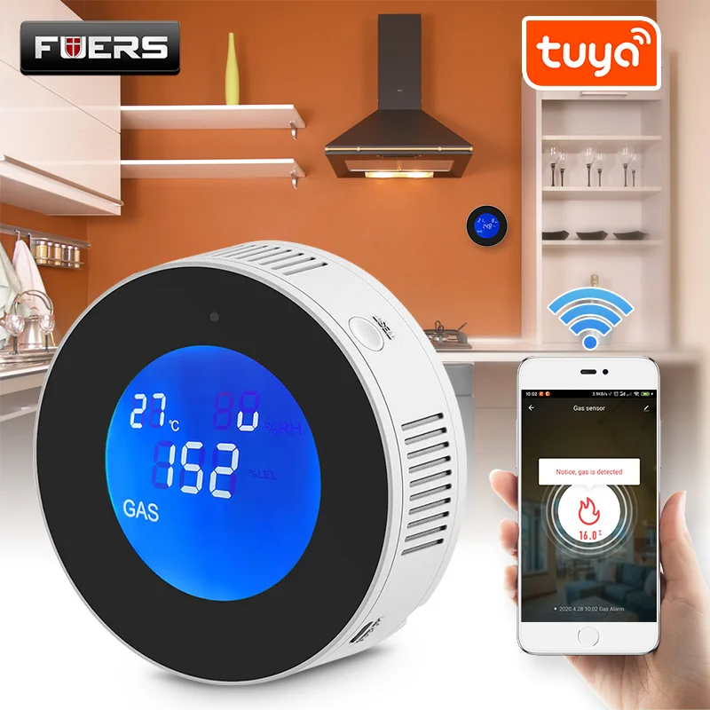 Fuers Tuya Smart Датчик природного газа Wi-Fi с дисплеем температуры Умный дом Детектор горючих газов ЖК-дисплей Smart Life APP
Fuers Tuya Smart Датчик природного газа Wi-Fi с дисплеем температуры Умный дом Детектор горючих газов ЖК-дисплей Smart Life APP