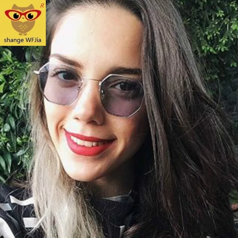 Женские шестиугольные солнцезащитные металлические брендовые дизайнерские модные безободковые прозрачные океанские линзы солнцезащитны... 
Женские шестиугольные солнцезащитные металлические брендовые дизайнерские модные безободковые прозрачные океанские линзы солнцезащитны...