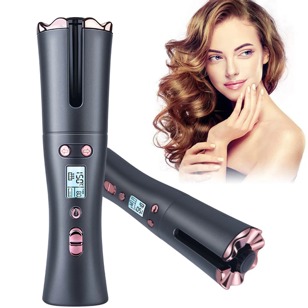 Cordless Hair Curler Automatic Rotating USB Rechargeable Curling Iron LED Display Temperature Adjustable styling Tool
Cordless Hair Curler Automatic Rotating USB Rechargeable Curling Iron LED Display Temperature Adjustable styling Tool