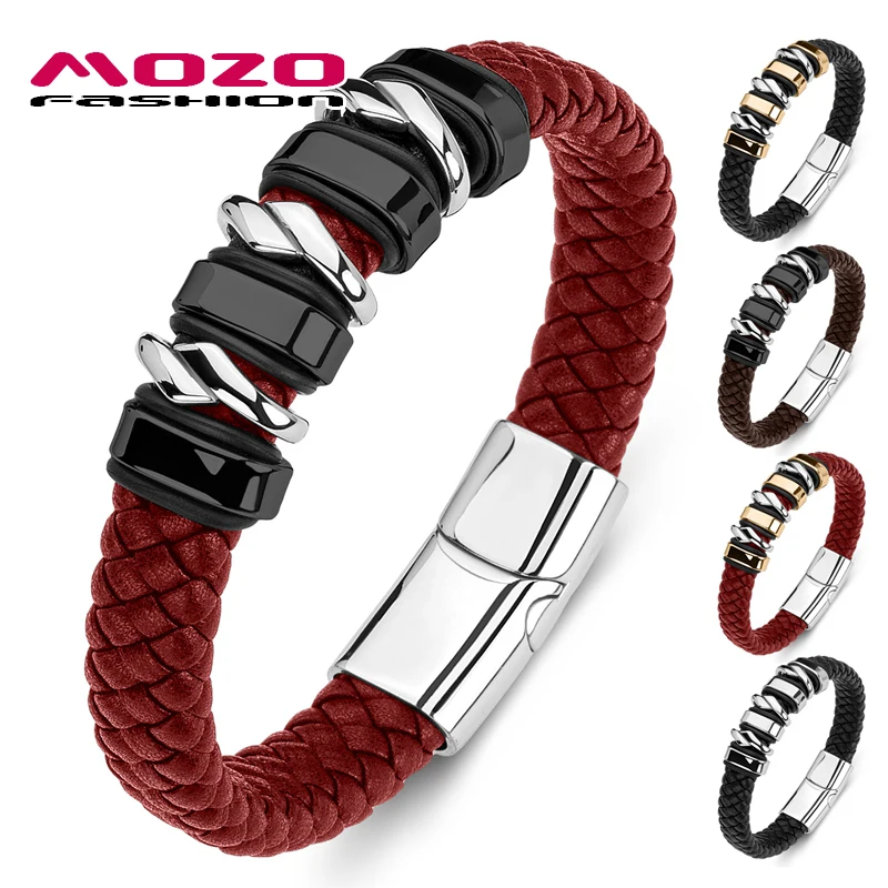 MOZO Dropshipping 2021 New Men Braided Genuine Leather Trendy Bracelets Punk Bangles Women Accessory Novelty Jewelry Gifts 173
MOZO Dropshipping 2021 New Men Braided Genuine Leather Trendy Bracelets Punk Bangles Women Accessory Novelty Jewelry Gifts 173