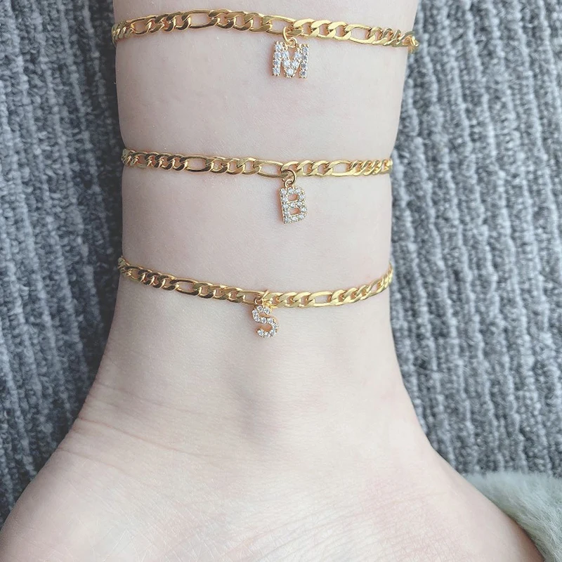 Crystal Letter Initail Charm Anklet For Women Zircon Stainless Steel Feet Chain Anklets Chain Jewelry Gift Girls Dropshipping
Crystal Letter Initail Charm Anklet For Women Zircon Stainless Steel Feet Chain Anklets Chain Jewelry Gift Girls Dropshipping