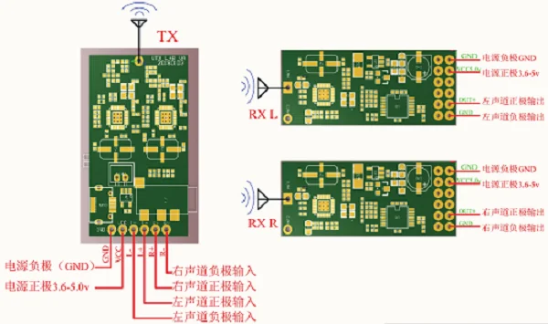 UHF Stereo wireless audio transceiver module Wireless audio transmitter Wireless speaker module DIY artifact
UHF Stereo wireless audio transceiver module Wireless audio transmitter Wireless speaker module DIY artifact