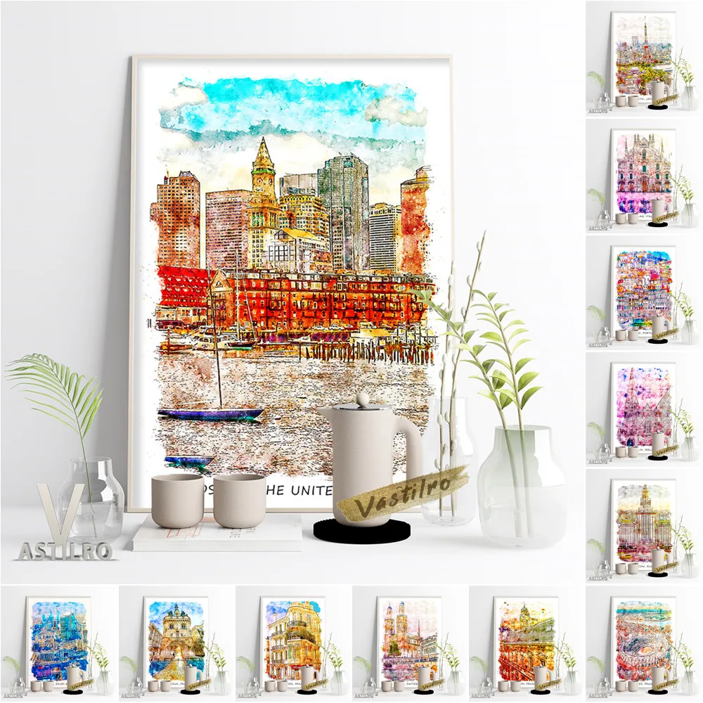 Modern Watercolour Travel City Poster Boston Tokyo Milan Dublin Moscow Bordeaux Canvas Painting Cannes Lyon Brussels Home Decor
Modern Watercolour Travel City Poster Boston Tokyo Milan Dublin Moscow Bordeaux Canvas Painting Cannes Lyon Brussels Home Decor