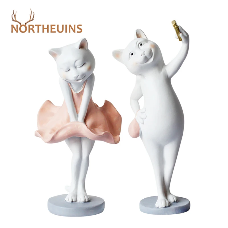 NORTHEUINS Resin Selfie Cat Figurines Miss Monroe Cat In Pink Dress Statue Cerative Desktop Sculpture Home Decor Accessories
NORTHEUINS Resin Selfie Cat Figurines Miss Monroe Cat In Pink Dress Statue Cerative Desktop Sculpture Home Decor Accessories