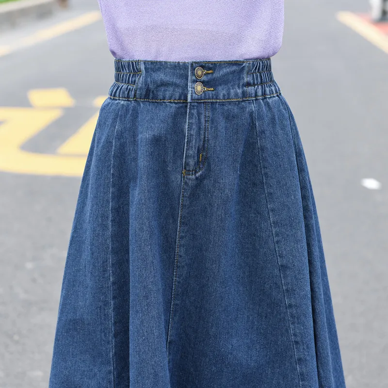 Women Denim Skirt 2020 High Waist Plus Size 4XL 5XL Women Long jeans Skirt Female Autumn botton pleated midi Skirt Saia
Women Denim Skirt 2020 High Waist Plus Size 4XL 5XL Women Long jeans Skirt Female Autumn botton pleated midi Skirt Saia