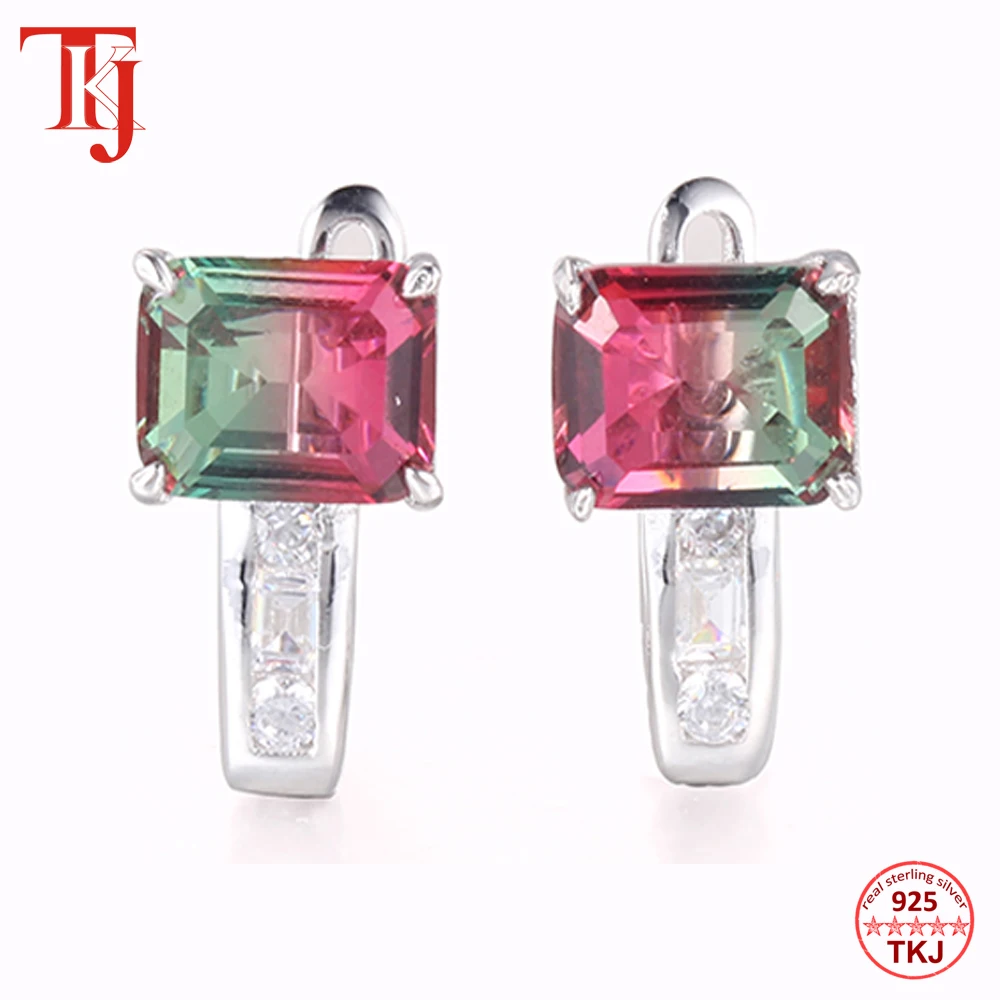 TKJ Trendy Tourmaline Stud Earrings For Women 925 Sterling Silver Earring Rectangle Zircon Party Earring Fine Jewelry Gift
TKJ Trendy Tourmaline Stud Earrings For Women 925 Sterling Silver Earring Rectangle Zircon Party Earring Fine Jewelry Gift